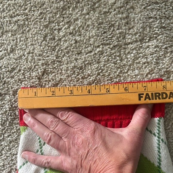 Festive Argyle Dog Sweater - Red, Green, White - Picture 6 of 7